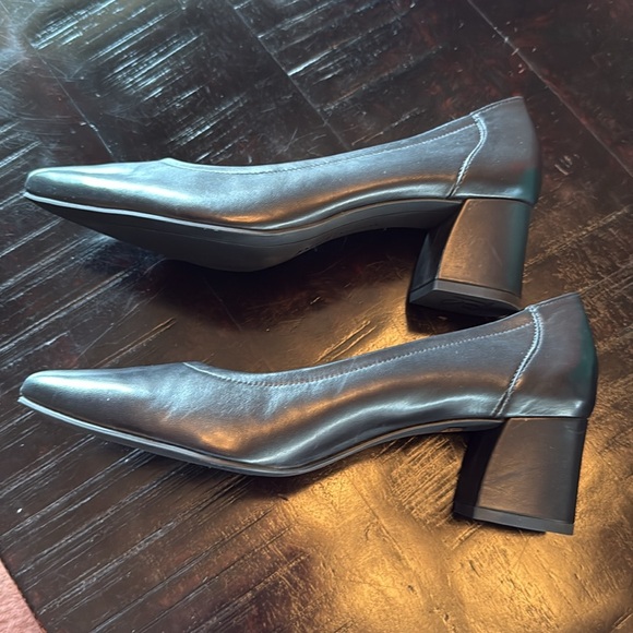 Paul Green Kami Black Supple Leather Block Mid Heel Pointed Toe UK 7 US 9.5 New - Picture 3 of 4